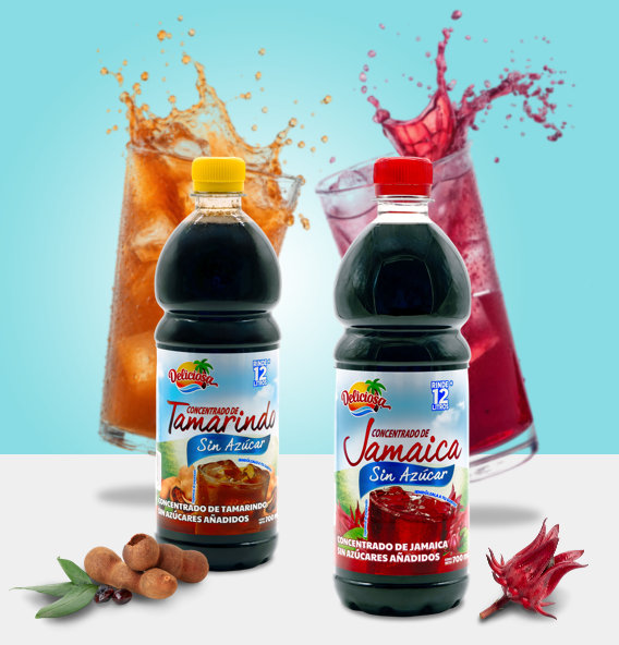 Concentrados sabor Jamaica y Tamarindo sin azúcar
